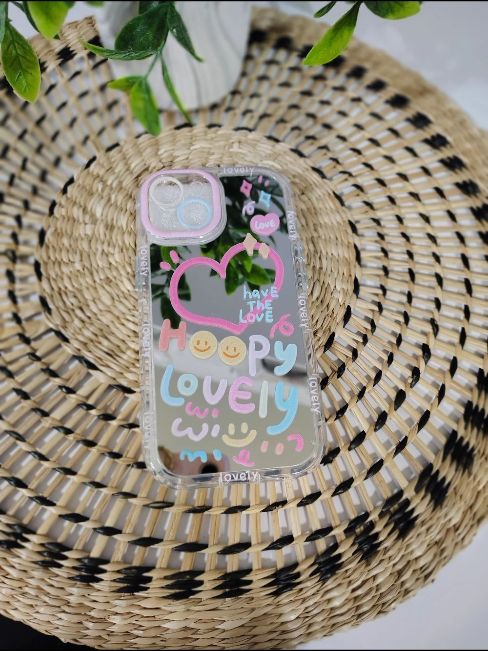 Lovely Happy Love Transparent Pink Accent IPhone 14 Case